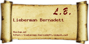 Lieberman Bernadett névjegykártya