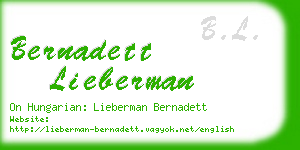 bernadett lieberman business card